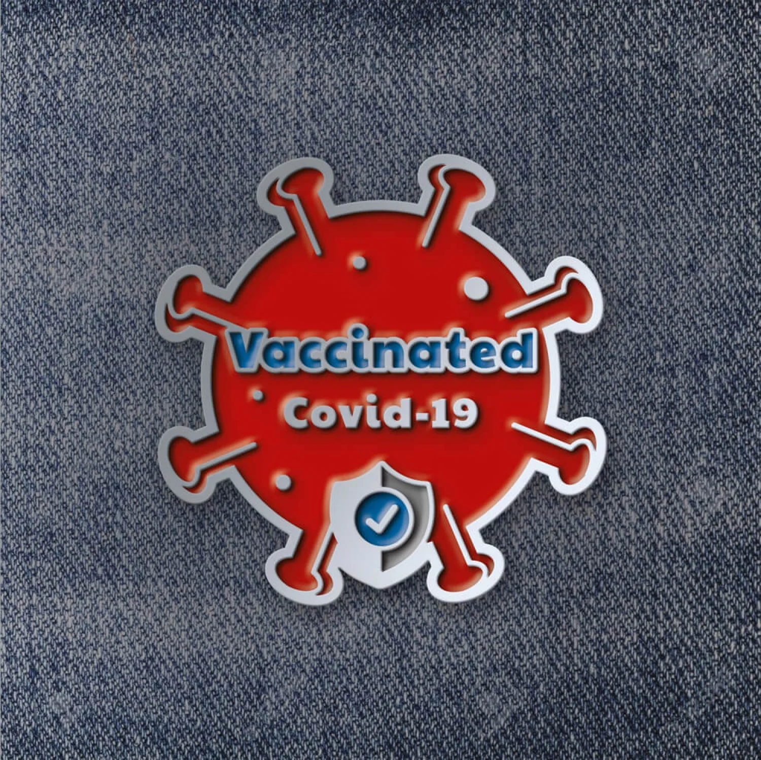 Значок Vaccinated Covid-19 Red