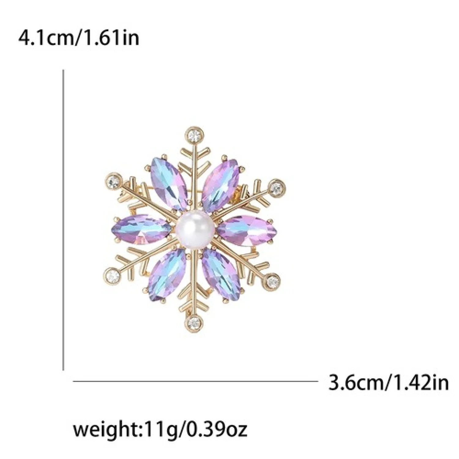 Брошь Снежинка новогодняя #15
