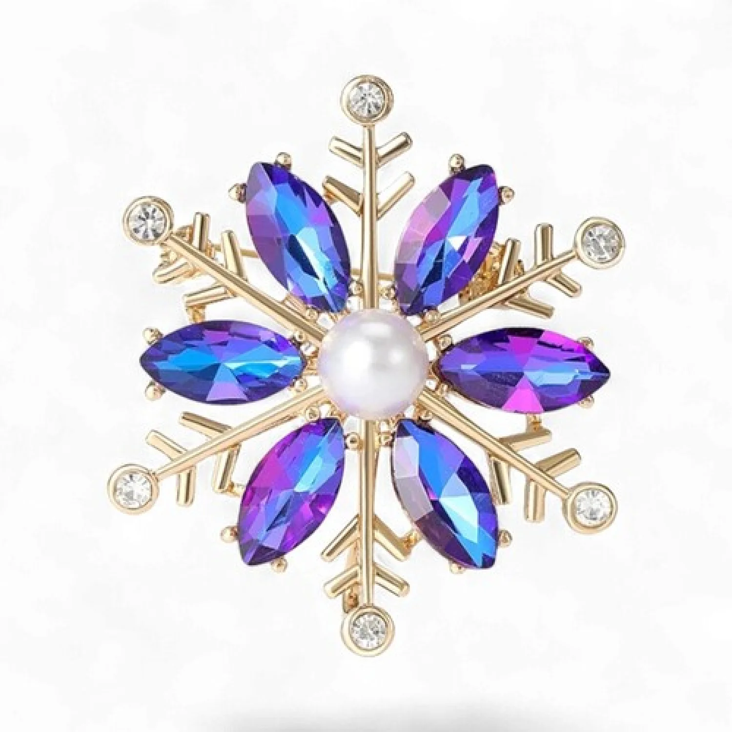 Брошь Снежинка новогодняя #13