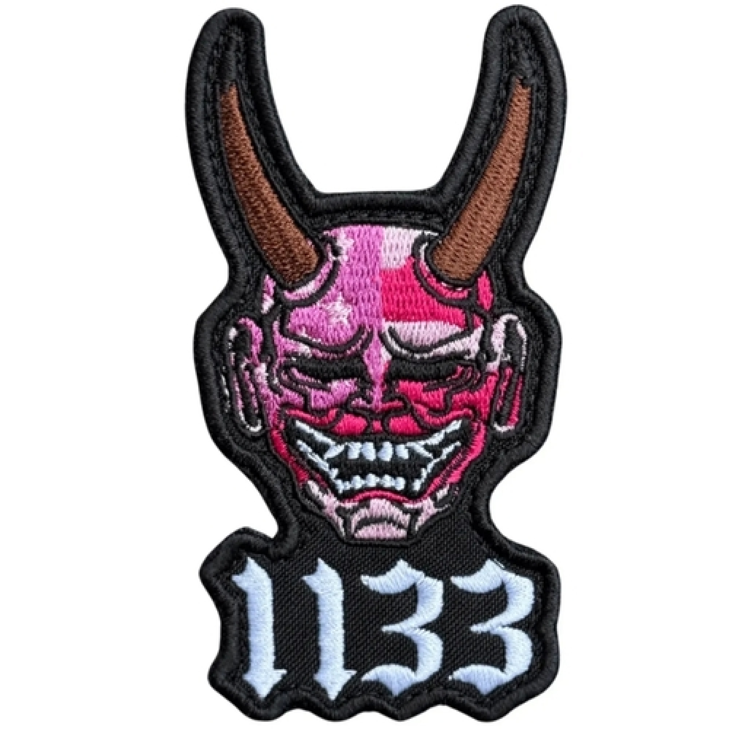 Вышитый патч "DEVIL 1133" розовый