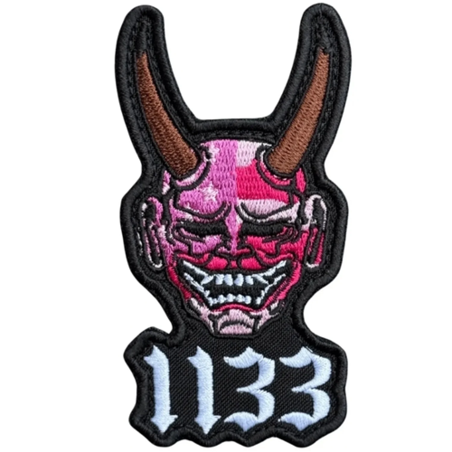 Вишитий патч "DEVIL 1133" рожевий
