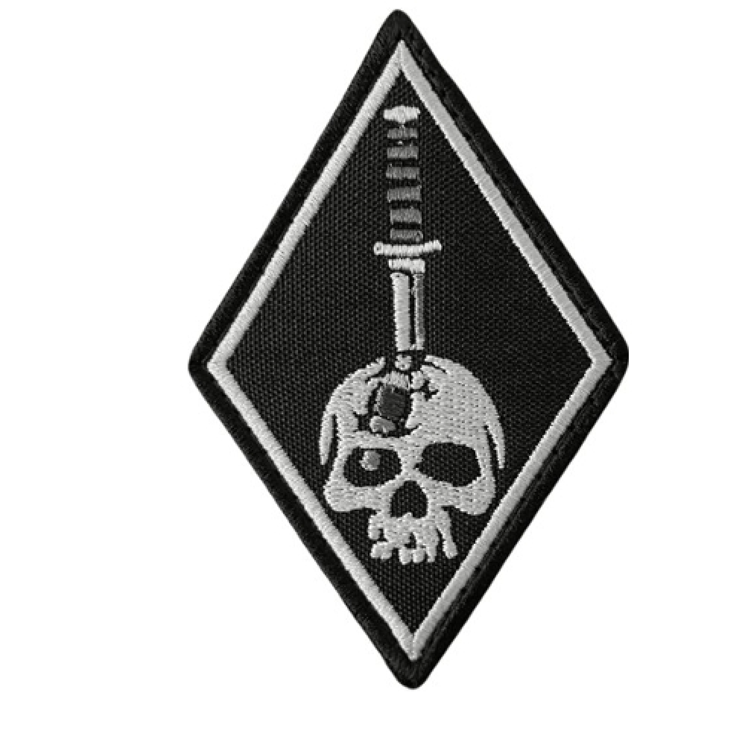 Вишитий Патч "РОМБ з ЧЕРЕПОМ"