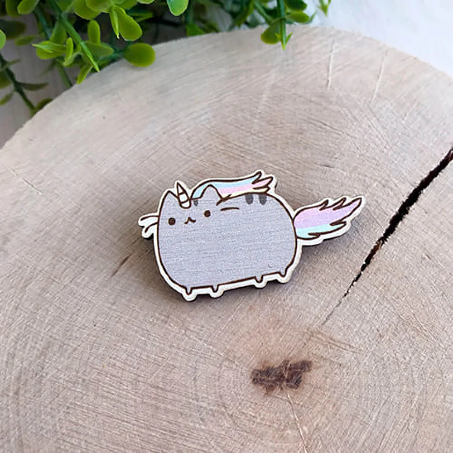 Значок Кот Пушин Единорог