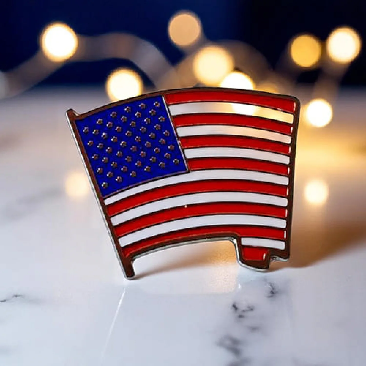 Значок прапор USA нікель